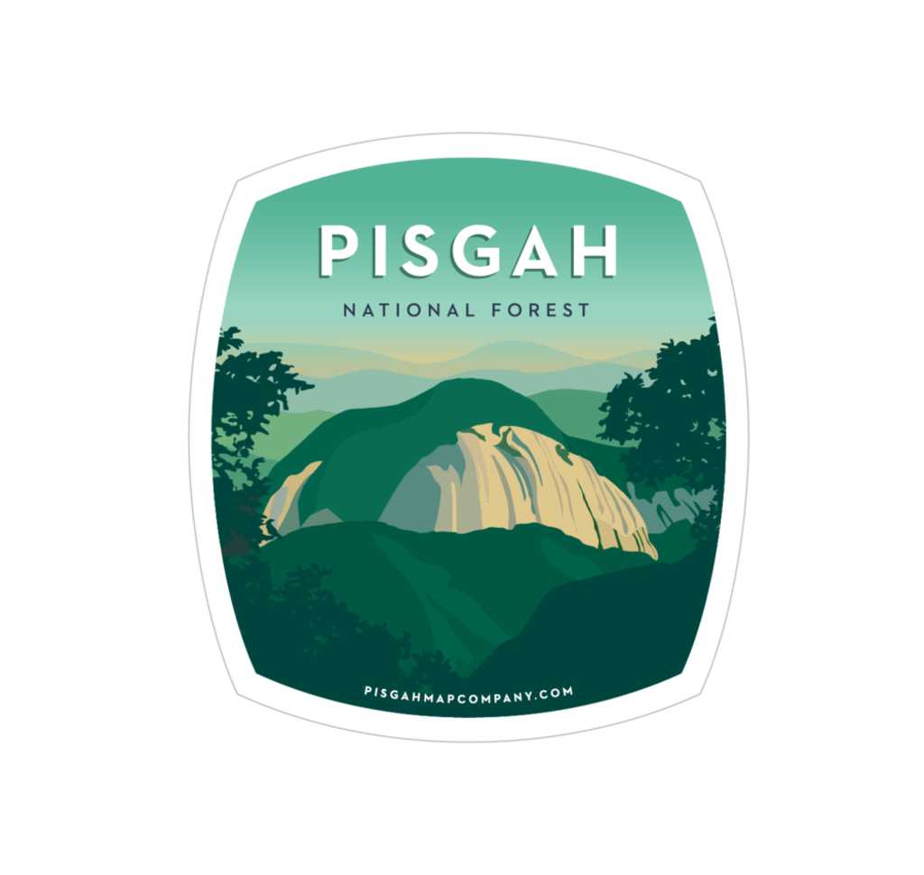Pisgah Map Co. Sticker, Pisgah National Forest