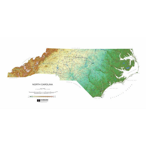 The Map Shop North Carolina Raised Relief Map