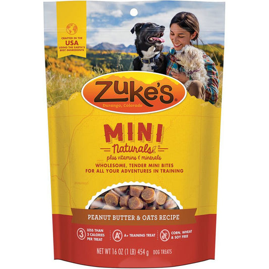 Zuke's Mini Naturals, PB & Oats, 16oz.