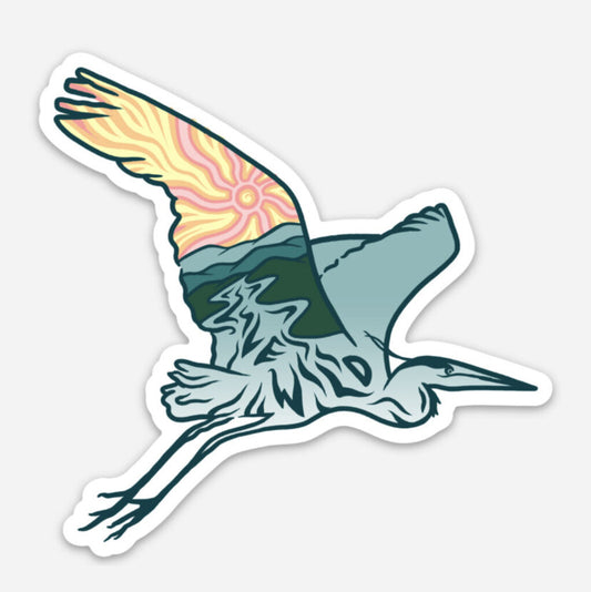 Danielle Sartori "Live Wild Blue Heron" Sticker