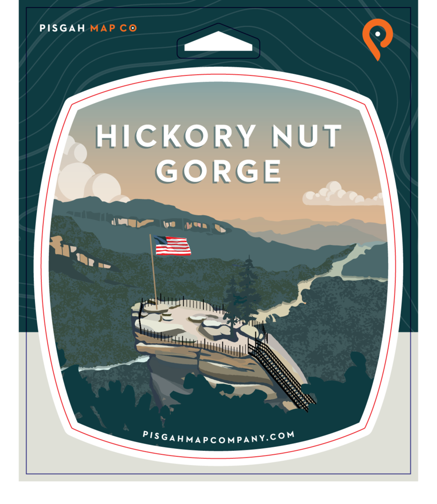 Pisgah Map Co. Sticker, Hickory Nut Gorge