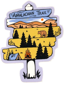 Appalachian Trail Sign, Mountain/Bear/Tent/Fire, Lavender