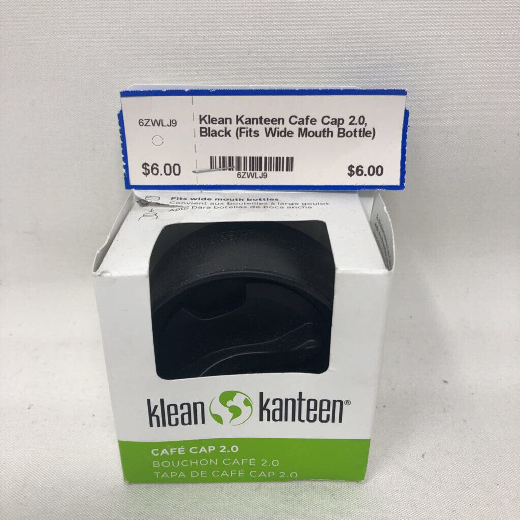 Klean Kanteen Cafe Cap 2.0, Black (Fits Wide Mouth Bottle)