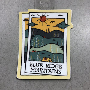 Blue Ridge Mountains Double Polaroid, Yellow (Stickers)