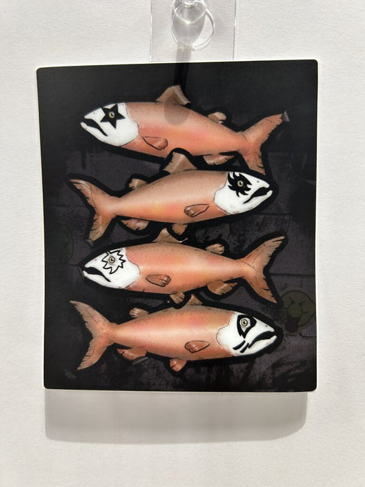 Menottees Kiss Fish Sticker, Pink/White