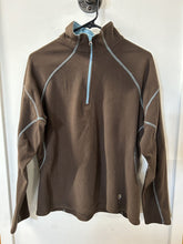Load image into Gallery viewer, Mountain Hardwear 1/4 Zip Fleece, Brown/Blue, Women&#39;s L