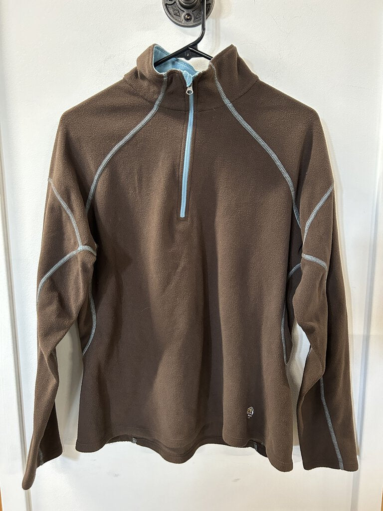 Mountain Hardwear 1/4 Zip Fleece, Brown/Blue, Women's L