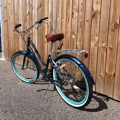 Sixthereezero EVRY Journey Cruiser 7-Speed Bike, Navy Blue, Women's (One Size Fits All)