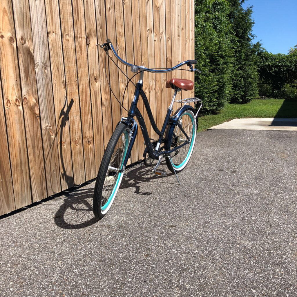 Sixthereezero EVRY Journey Cruiser 7-Speed Bike, Navy Blue, Women's (One Size Fits All)