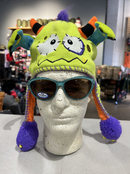 Flipeez Monster Beanie, Neon Green/Orange/Purple