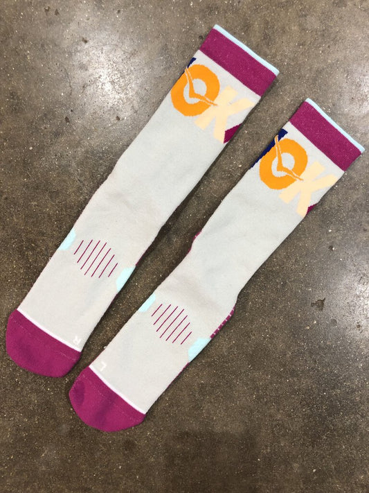 Hoka Socks, Pink/Grey, OS