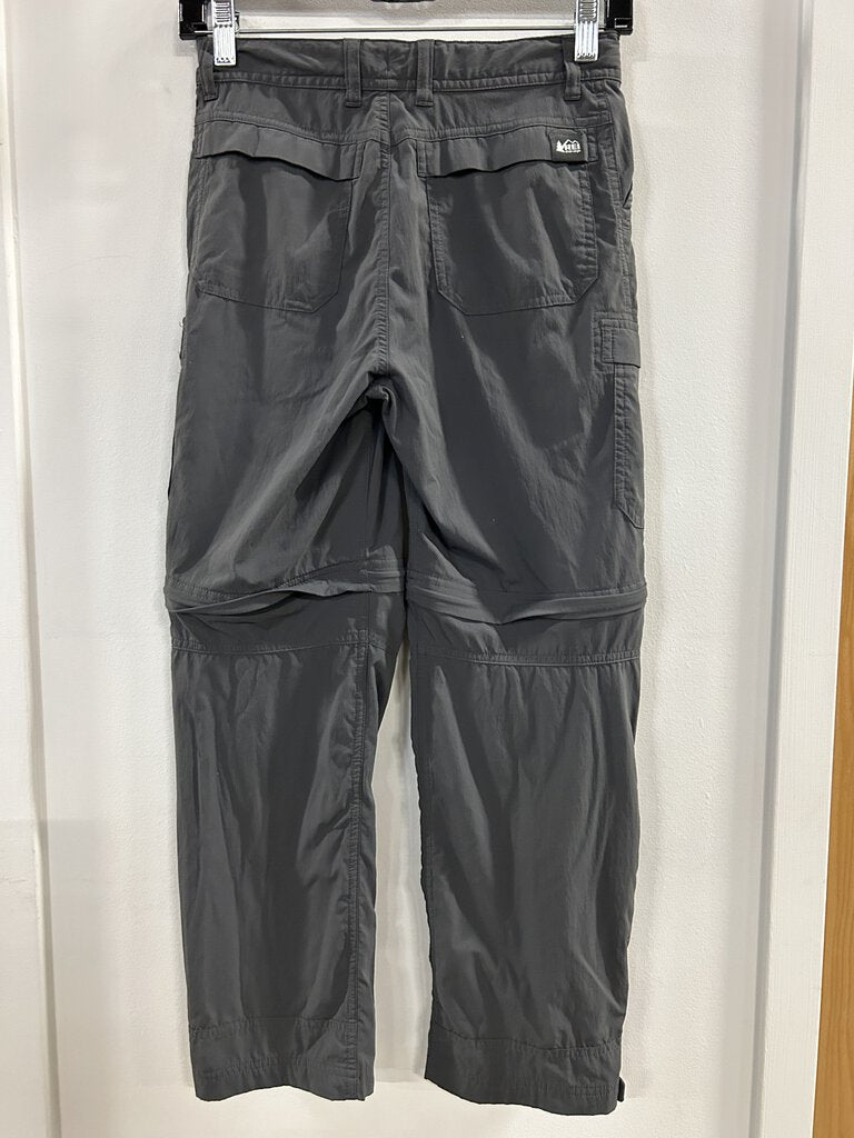 REI Zip Off Hiking Pants, Dark Grey, Kid's M (10-12)