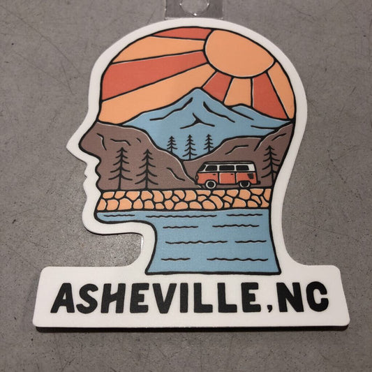 Asheville Head Profile, White Outline