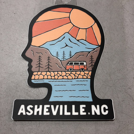 Asheville Head Profile, Black Outline