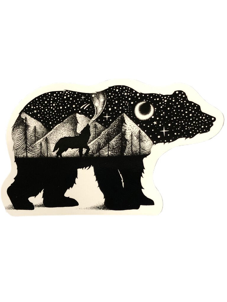 Sticker Art Bear & Wolf