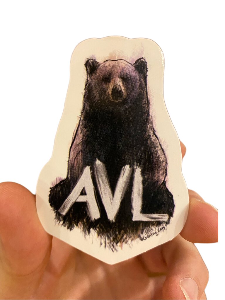 Gingerly Designs AVL Sitting Bear Sticker