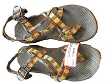 Load image into Gallery viewer, Chaco Double-Strap Sandals, Grey/Yellow, Womens Sz 10