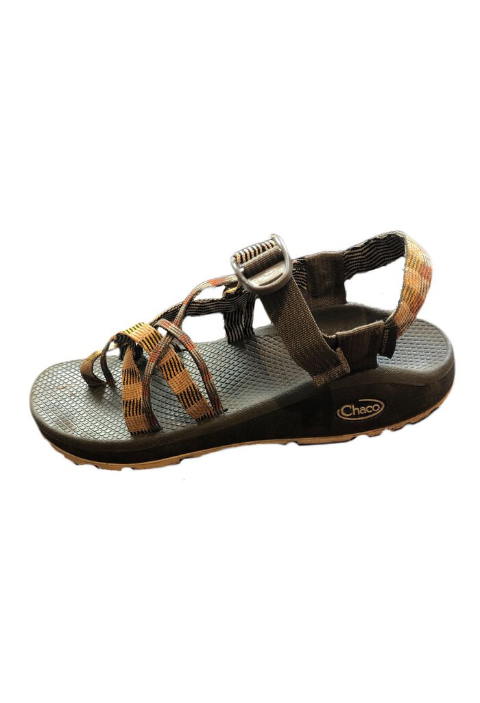 Chaco Double Strap Sandals Grey Yellow Womens Sz 10 Second